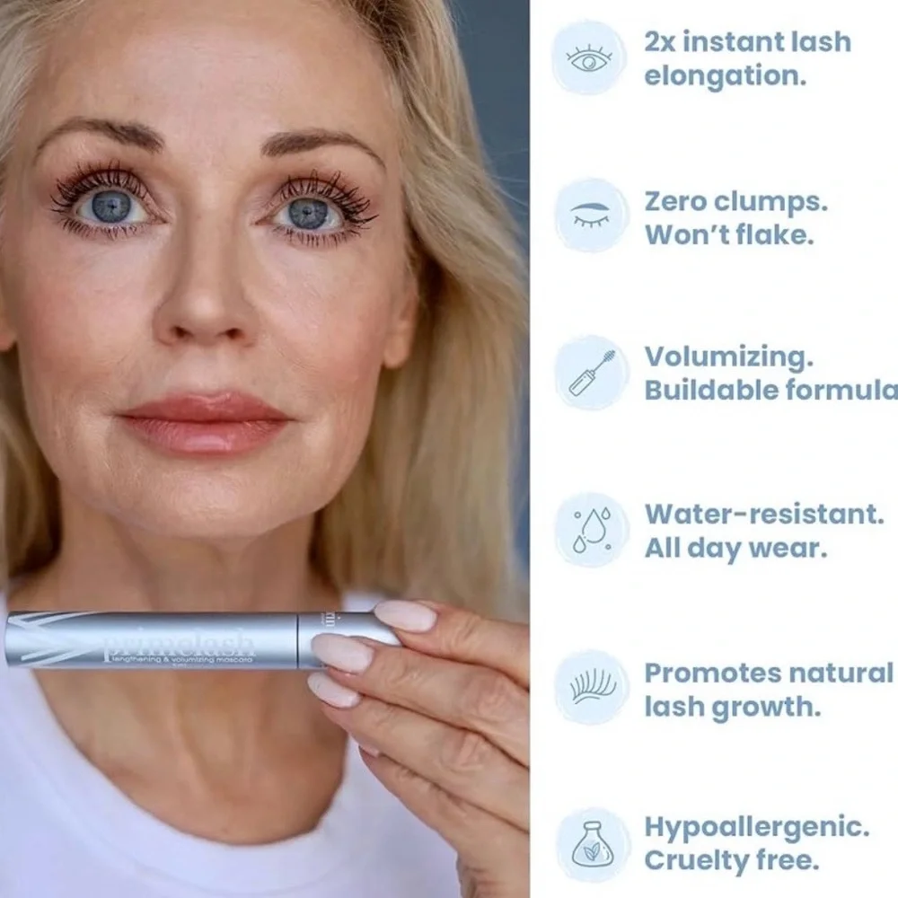 Primelash Lengthening & Volumizing Black Mascara for Thinning & Mature Lashes